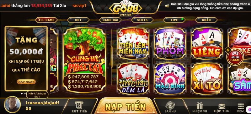 Nổ hũ Go88 - Thiên đường quay hũ siêu hot hiện nay 1 Cổng game nổ hũ Go88 uy tín và xanh chín